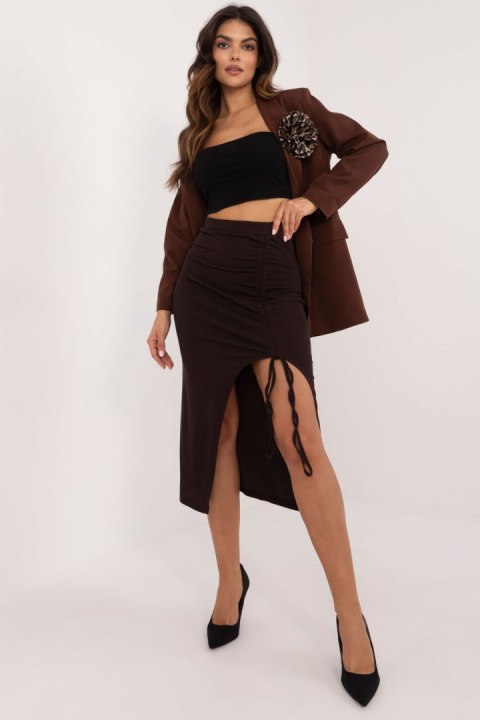 Spódnica Model MI-SD-20582-2.65 Dark Brown - Italy Moda Spódnica Model MI-SD-20582-2.65 Dark Brown - Italy Moda