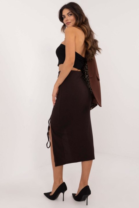 Spódnica Model MI-SD-20582-2.65 Dark Brown - Italy Moda Spódnica Model MI-SD-20582-2.65 Dark Brown - Italy Moda
