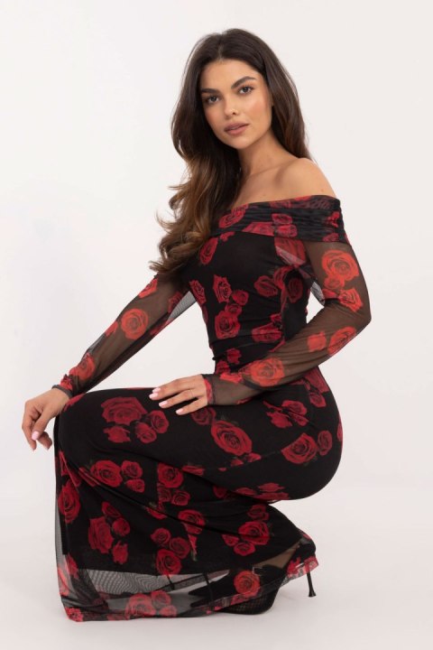 Sukienka Model DHJ-SK-18702-2.14P Black/Red - Italy Moda Sukienka Model DHJ-SK-18702-2.14P Black/Red - Italy Moda