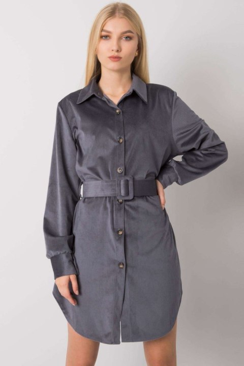 Sukienka Model DHJ-SK-10333.12P Grafit - Italy Moda Sukienka Model DHJ-SK-10333.12P Grafit - Italy Moda