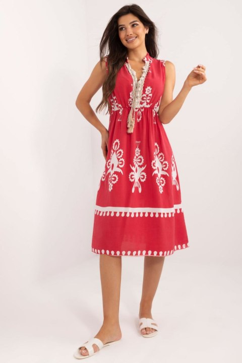 Sukienka Model DHJ-SK-12616.13 Red - Italy Moda Sukienka Model DHJ-SK-12616.13 Red - Italy Moda