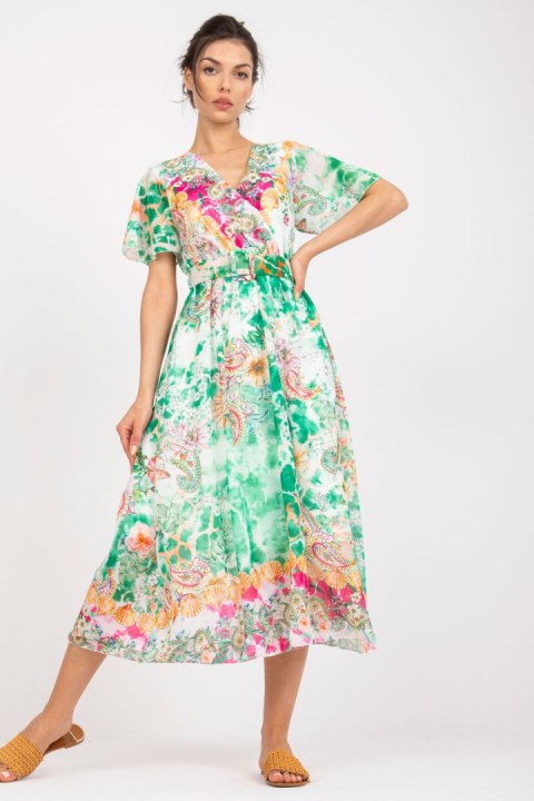 Sukienka Model DHJ-SK-15967-1.01P White/Green - Italy Moda Sukienka Model DHJ-SK-15967-1.01P White/Green - Italy Moda