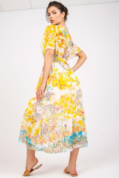 Sukienka Model DHJ-SK-15967-1.01P White/Yellow - Italy Moda Sukienka Model DHJ-SK-15967-1.01P White/Yellow - Italy Moda