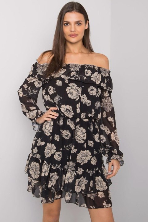 Sukienka Model DHJ-SK-15015.56P Black/Beige - Italy Moda Sukienka Model DHJ-SK-15015.56P Black/Beige - Italy Moda
