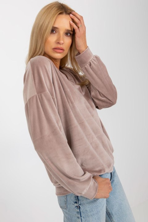 Bluza Damska Model RP-BZ-8188.52P Dark Beige - Rue Paris Bluza Damska Model RP-BZ-8188.52P Dark Beige - Rue Paris