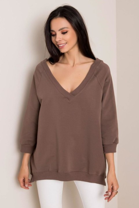Bluza Damska Model RV-BL-5676.09 Brown - Rue Paris Bluza Damska Model RV-BL-5676.09 Brown - Rue Paris