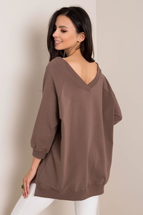 Bluza Damska Model RV-BL-5676.09 Brown - Rue Paris Bluza Damska Model RV-BL-5676.09 Brown - Rue Paris