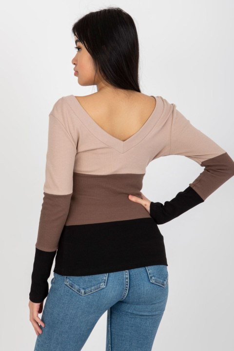 Bluzka Model RV-BZ-8429.31P Black/Beige - Rue Paris Bluzka Model RV-BZ-8429.31P Black/Beige - Rue Paris