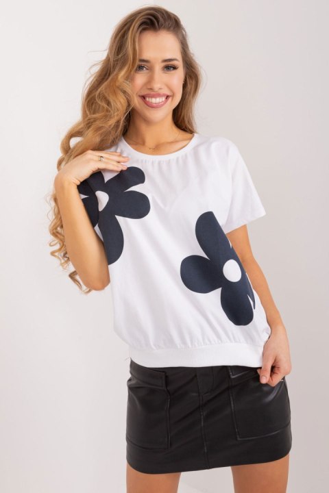 Bluzka Model RV-BZ-9628.22X White/Navy - Rue Paris Bluzka Model RV-BZ-9628.22X White/Navy - Rue Paris