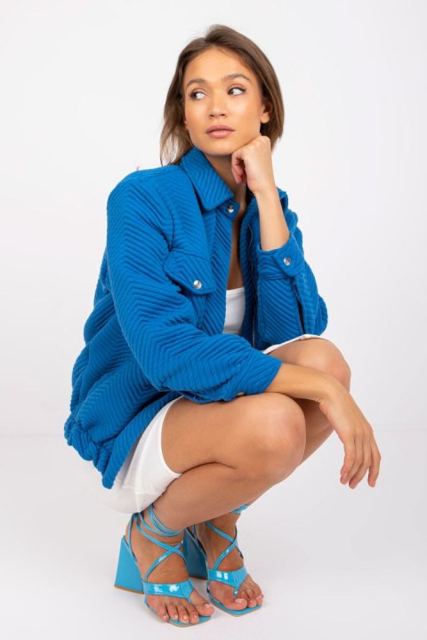 Kurtka Damska Model RV-KR-007.95P Dark Blue - Rue Paris Kurtka Damska Model RV-KR-007.95P Dark Blue - Rue Paris