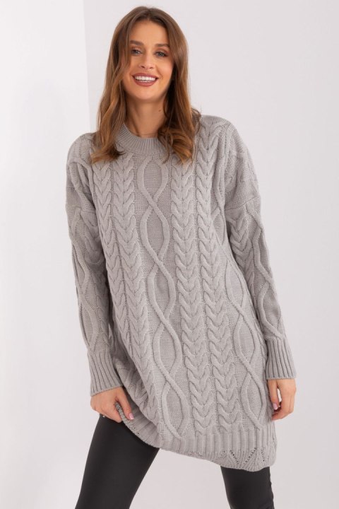 Sukienka Model LC-SK-8012-2.64P Grey - Rue Paris Sukienka Model LC-SK-8012-2.64P Grey - Rue Paris