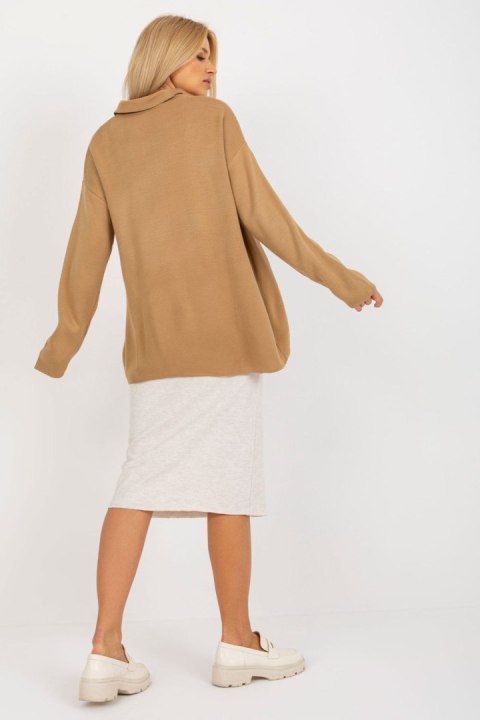 Sweter Damski Model LC-SW-2261.00P Camel - Rue Paris Sweter Damski Model LC-SW-2261.00P Camel - Rue Paris