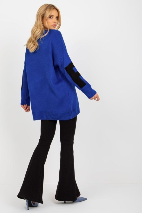 Sweter Damski Model LC-SW-8050.95P Cobalt - Rue Paris Sweter Damski Model LC-SW-8050.95P Cobalt - Rue Paris