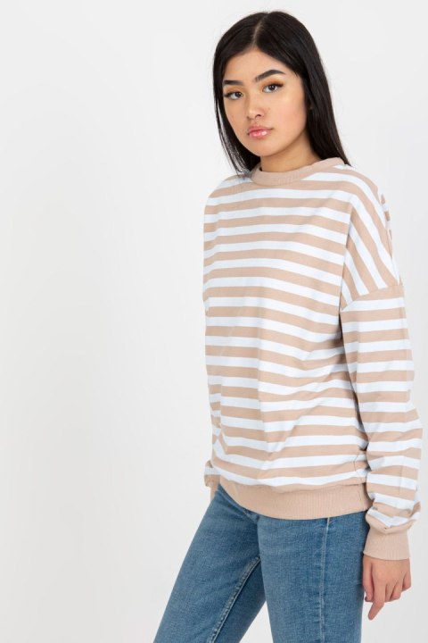 Bluza Damska Model LO-BL-LK-258.29X White/Beige - Rue Paris Bluza Damska Model LO-BL-LK-258.29X White/Beige - Rue Paris