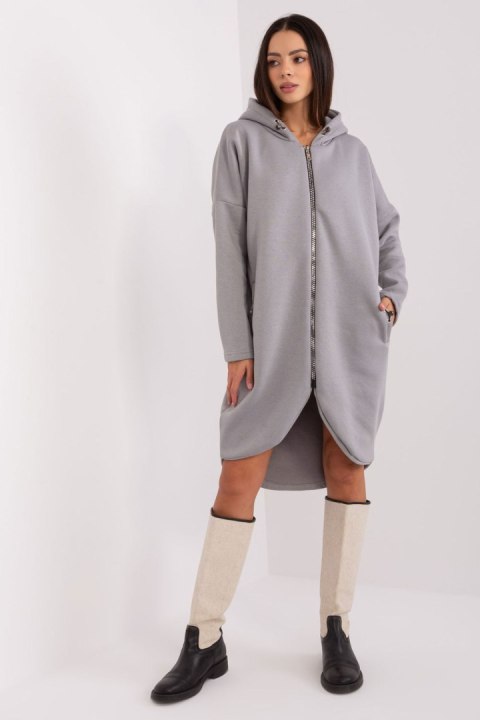 Bluza Damska Model RV-BL-4858-1.99P Light Grey - Rue Paris Bluza Damska Model RV-BL-4858-1.99P Light Grey - Rue Paris