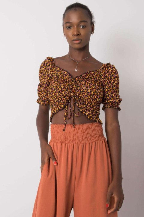 Bluzka Model RO-BZ-2516-8.28 Black/Yellow - Rue Paris Bluzka Model RO-BZ-2516-8.28 Black/Yellow - Rue Paris