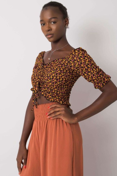 Bluzka Model RO-BZ-2516-8.28 Black/Yellow - Rue Paris Bluzka Model RO-BZ-2516-8.28 Black/Yellow - Rue Paris