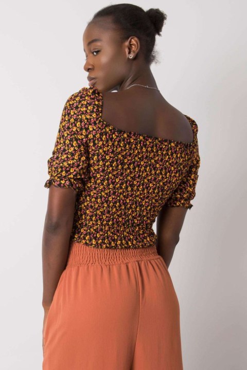 Bluzka Model RO-BZ-2516-8.28 Black/Yellow - Rue Paris Bluzka Model RO-BZ-2516-8.28 Black/Yellow - Rue Paris