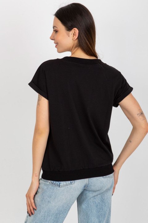 Bluzka Model RV-BZ-8956.19P Black - Rue Paris Bluzka Model RV-BZ-8956.19P Black - Rue Paris