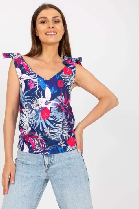 Koszulka Top Model WN-TP-1482-4.67 Navy - Rue Paris Koszulka Top Model WN-TP-1482-4.67 Navy - Rue Paris