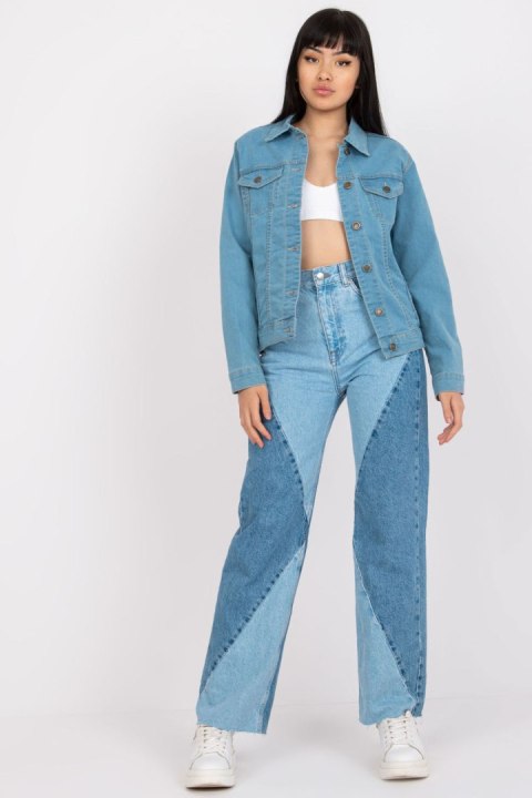 Kurtka Damska Model RO-KR-CKT-4007.17X Light Blue - Rue Paris Kurtka Damska Model RO-KR-CKT-4007.17X Light Blue - Rue Paris