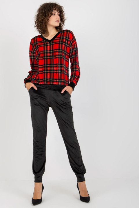 Spodnie Komplet Model RP-KMPL-8190-6.26X Black/Red - Rue Paris Spodnie Komplet Model RP-KMPL-8190-6.26X Black/Red - Rue Paris