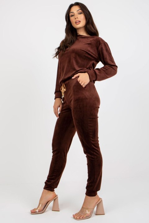Spodnie Komplet Model WN-KMPL-8129.30X Dark Brown - Rue Paris Spodnie Komplet Model WN-KMPL-8129.30X Dark Brown - Rue Paris