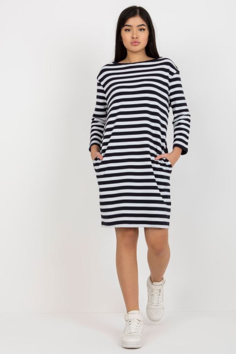 Sukienka Model LO-SK-LK-230.34X White/Navy - Rue Paris Sukienka Model LO-SK-LK-230.34X White/Navy - Rue Paris