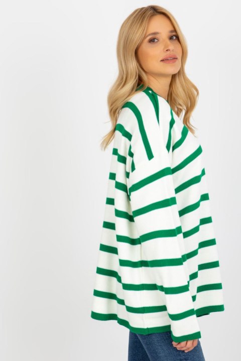 Sweter Damski Model LC-SW-2212.97P Dark Green - Rue Paris Sweter Damski Model LC-SW-2212.97P Dark Green - Rue Paris