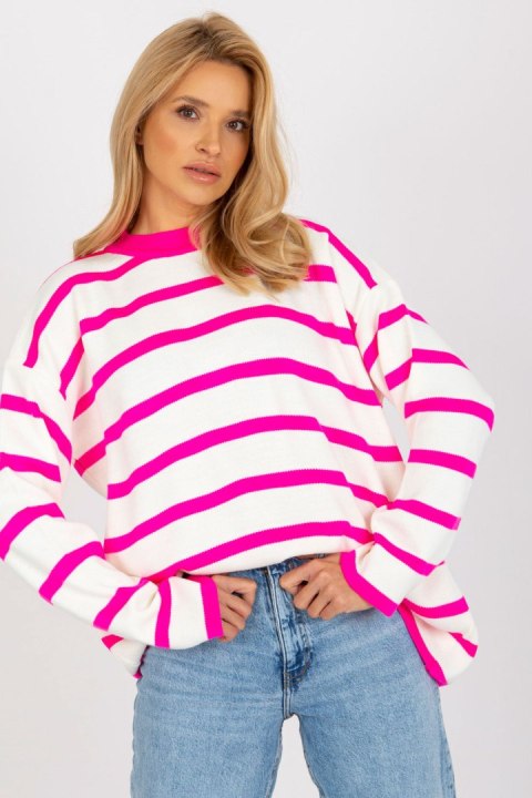 Sweter Damski Model LC-SW-2212.97P Fluo Pink - Rue Paris Sweter Damski Model LC-SW-2212.97P Fluo Pink - Rue Paris