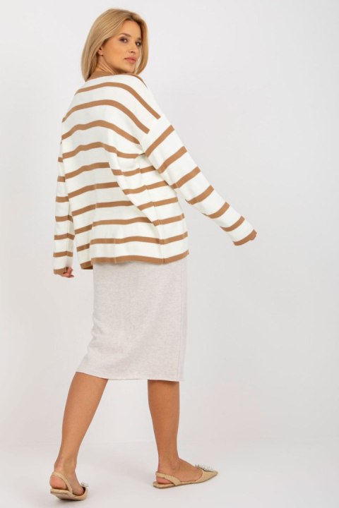 Sweter Damski Model LC-SW-2212.97P Light Brown - Rue Paris Sweter Damski Model LC-SW-2212.97P Light Brown - Rue Paris