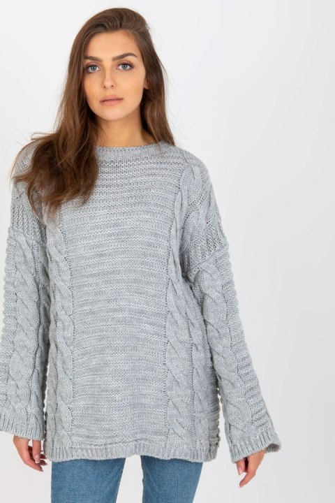 Sweter Damski Model LC-SW-8044.06X Grey - Rue Paris Sweter Damski Model LC-SW-8044.06X Grey - Rue Paris