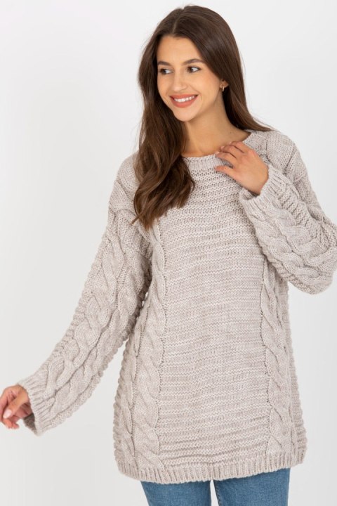 Sweter Damski Model LC-SW-8044.06X Light Beige - Rue Paris Sweter Damski Model LC-SW-8044.06X Light Beige - Rue Paris