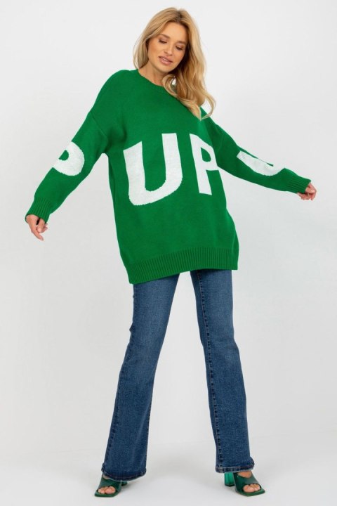 Sweter Damski Model LC-SW-8050.95P Green - Rue Paris Sweter Damski Model LC-SW-8050.95P Green - Rue Paris