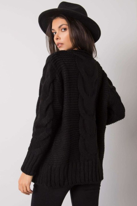 Sweter Damski Model LC-SW-A1.28X Black - Rue Paris Sweter Damski Model LC-SW-A1.28X Black - Rue Paris