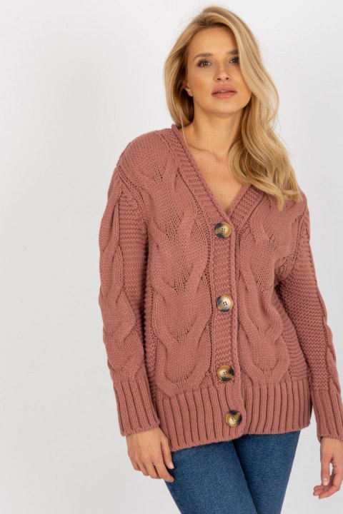 Sweter Damski Model LC-SW-A1.28X Dark Pink - Rue Paris Sweter Damski Model LC-SW-A1.28X Dark Pink - Rue Paris