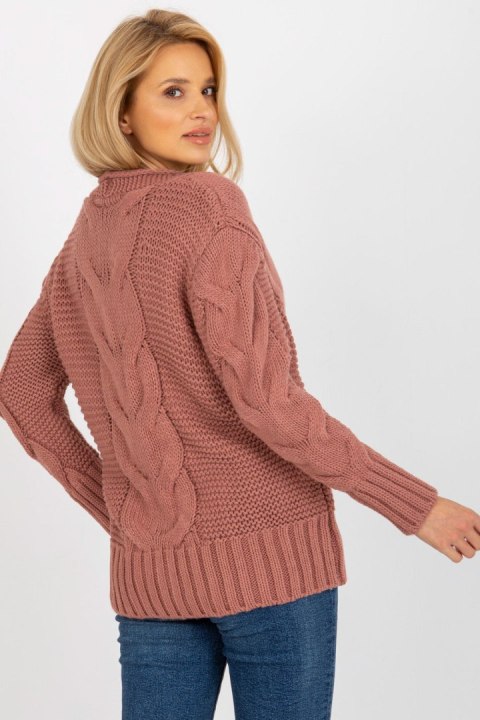 Sweter Damski Model LC-SW-A1.28X Dark Pink - Rue Paris Sweter Damski Model LC-SW-A1.28X Dark Pink - Rue Paris