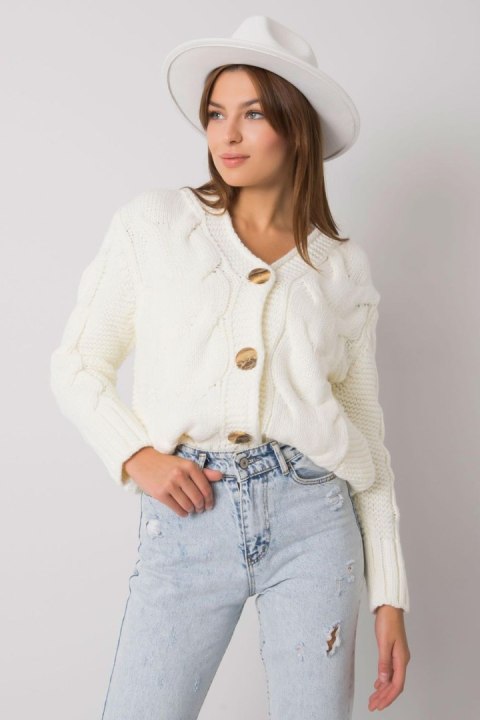 Sweter Damski Model LC-SW-A1.28X Ecru - Rue Paris Sweter Damski Model LC-SW-A1.28X Ecru - Rue Paris