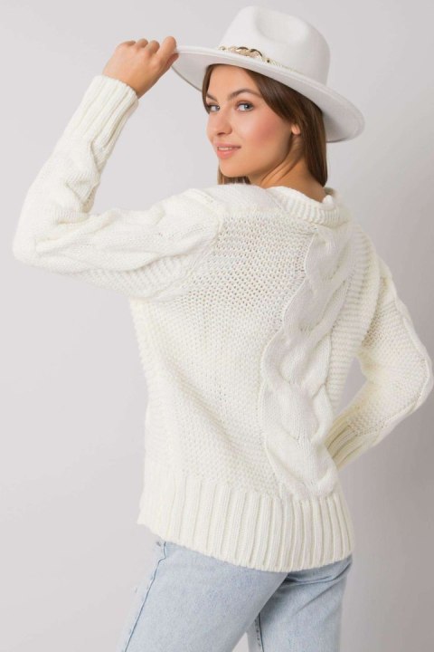 Sweter Damski Model LC-SW-A1.28X Ecru - Rue Paris Sweter Damski Model LC-SW-A1.28X Ecru - Rue Paris