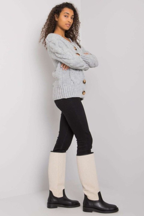 Sweter Damski Model LC-SW-A1.28X Grey - Rue Paris Sweter Damski Model LC-SW-A1.28X Grey - Rue Paris