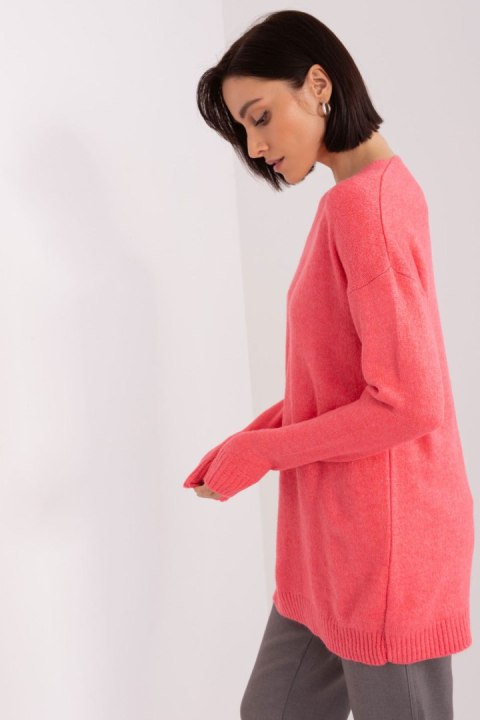 Sweter Damski Model TO-SW-1810.84P Coral - Rue Paris Sweter Damski Model TO-SW-1810.84P Coral - Rue Paris
