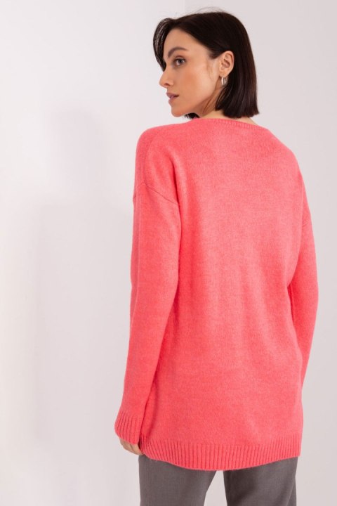 Sweter Damski Model TO-SW-1810.84P Coral - Rue Paris Sweter Damski Model TO-SW-1810.84P Coral - Rue Paris