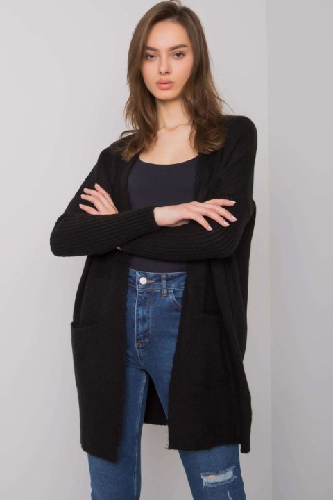 Sweter Kardigan Model ASM-SW-7560.96P Black - Rue Paris Sweter Kardigan Model ASM-SW-7560.96P Black - Rue Paris