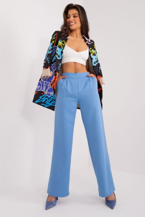 Spodnie Damskie Model WN-SP-8247.65 Blue - Rue Paris Spodnie Damskie Model WN-SP-8247.65 Blue - Rue Paris