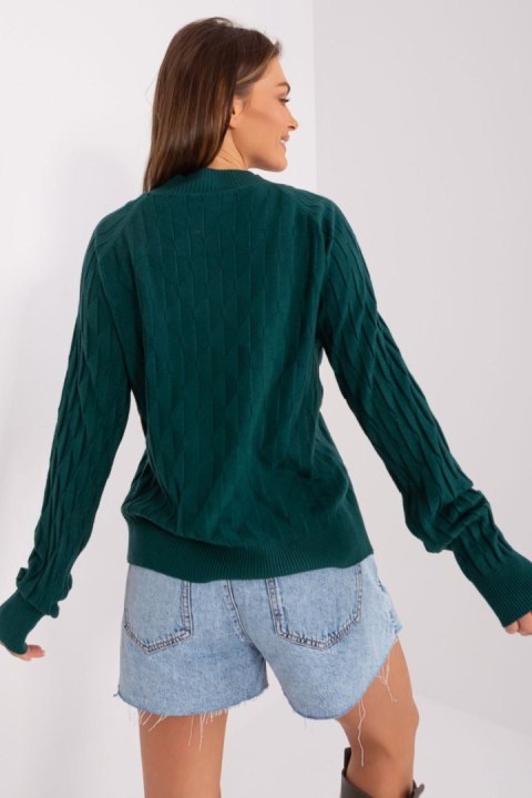 Sweter Damski Model AT-SW-2326.37X Dark Green - AT Sweter Damski Model AT-SW-2326.37X Dark Green - AT
