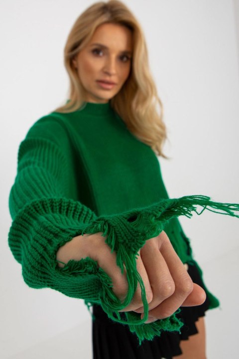 Sweter Damski Model LC-SW-0373.95P Green - Rue Paris Sweter Damski Model LC-SW-0373.95P Green - Rue Paris