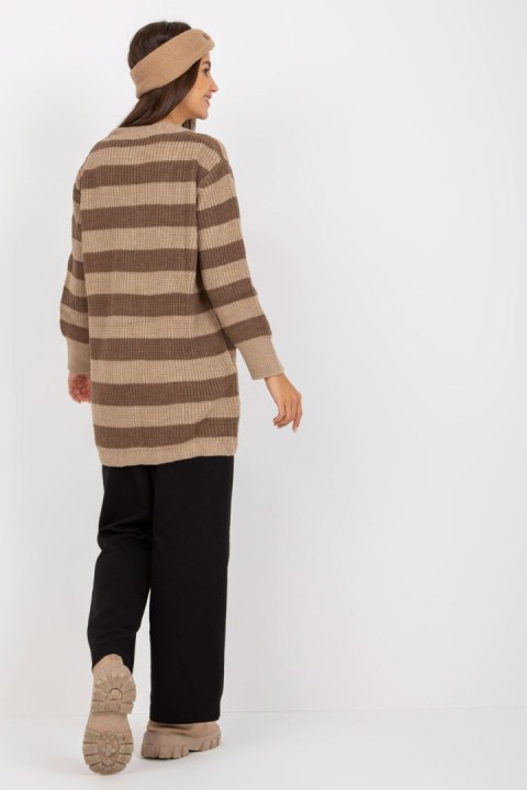 Sweter Damski Model LC-SW-8030.29P Dark Beige - Rue Paris Sweter Damski Model LC-SW-8030.29P Dark Beige - Rue Paris