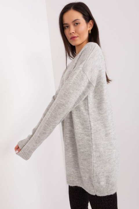 Sweter Damski Model TO-SW-1810.22X Light Grey - Rue Paris Sweter Damski Model TO-SW-1810.22X Light Grey - Rue Paris