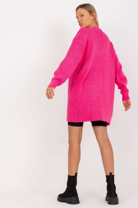 Sweter Kardigan Model LC-SW-0267.06X Fluo Pink - Rue Paris Sweter Kardigan Model LC-SW-0267.06X Fluo Pink - Rue Paris