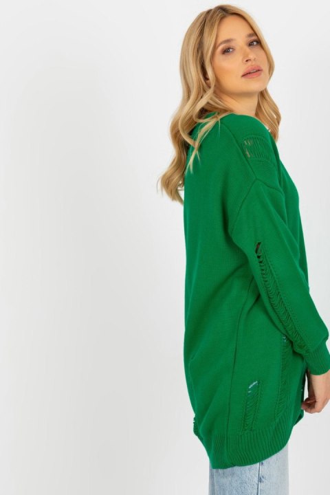 Sweter Kardigan Model LC-SW-8042.12X Green - Rue Paris Sweter Kardigan Model LC-SW-8042.12X Green - Rue Paris